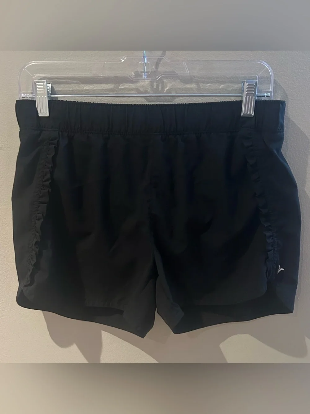 Old Navy Black Athletic Shorts with Ruffle Trim